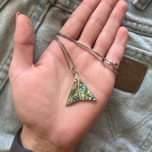 Vintage Abalone with Sterling Silver Pendant and necklace